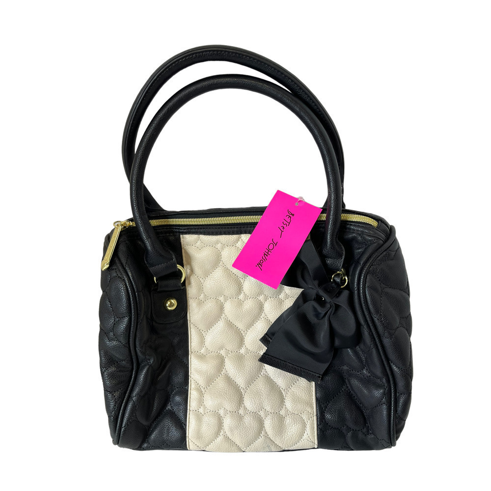 Betsey Johnson Black and Cream Satchel